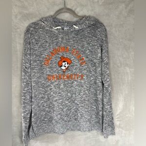 Women's Gray Oklahoma State University Sweatshirt With Hood